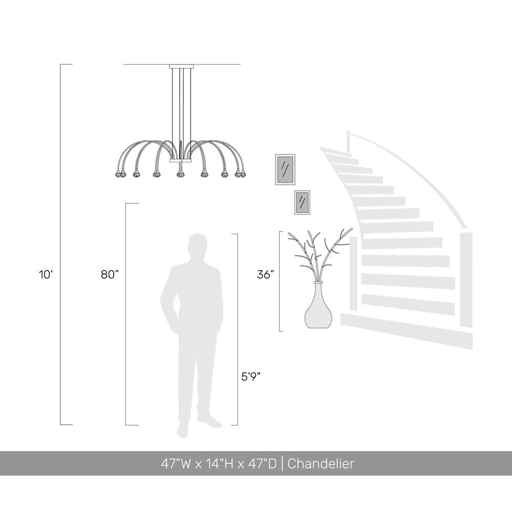 Golden Lighting 1573-16 TG-A Titanium Gold Yep By Golden Lighting Vario Integrated Led 16 Light Chandelier In Titanium Gold With Globe Diffusers Image 2