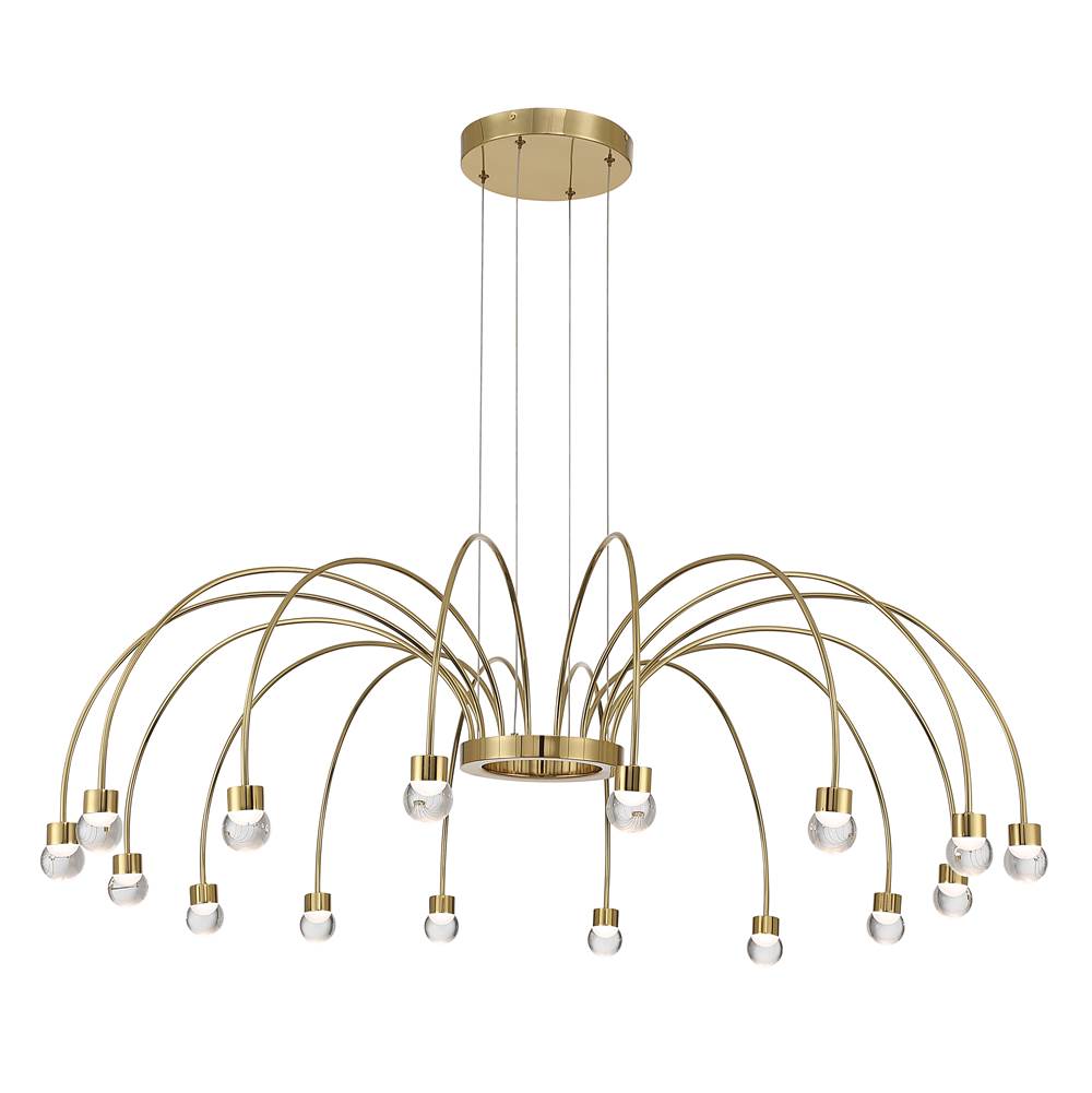 Golden Lighting 1573-16 TG-A Titanium Gold Yep By Golden Lighting Vario Integrated Led 16 Light Chandelier In Titanium Gold With Globe Diffusers Image 1