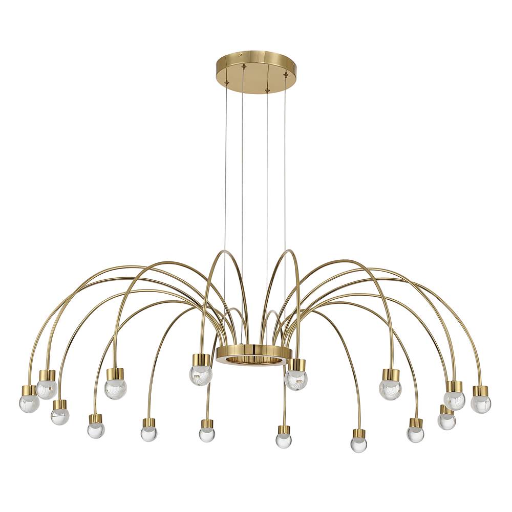 Golden Lighting Vario Yep By Golden Lighting Vario Integrated Led 16 Light Chandelier In Titanium Gold With Globe Diffusers