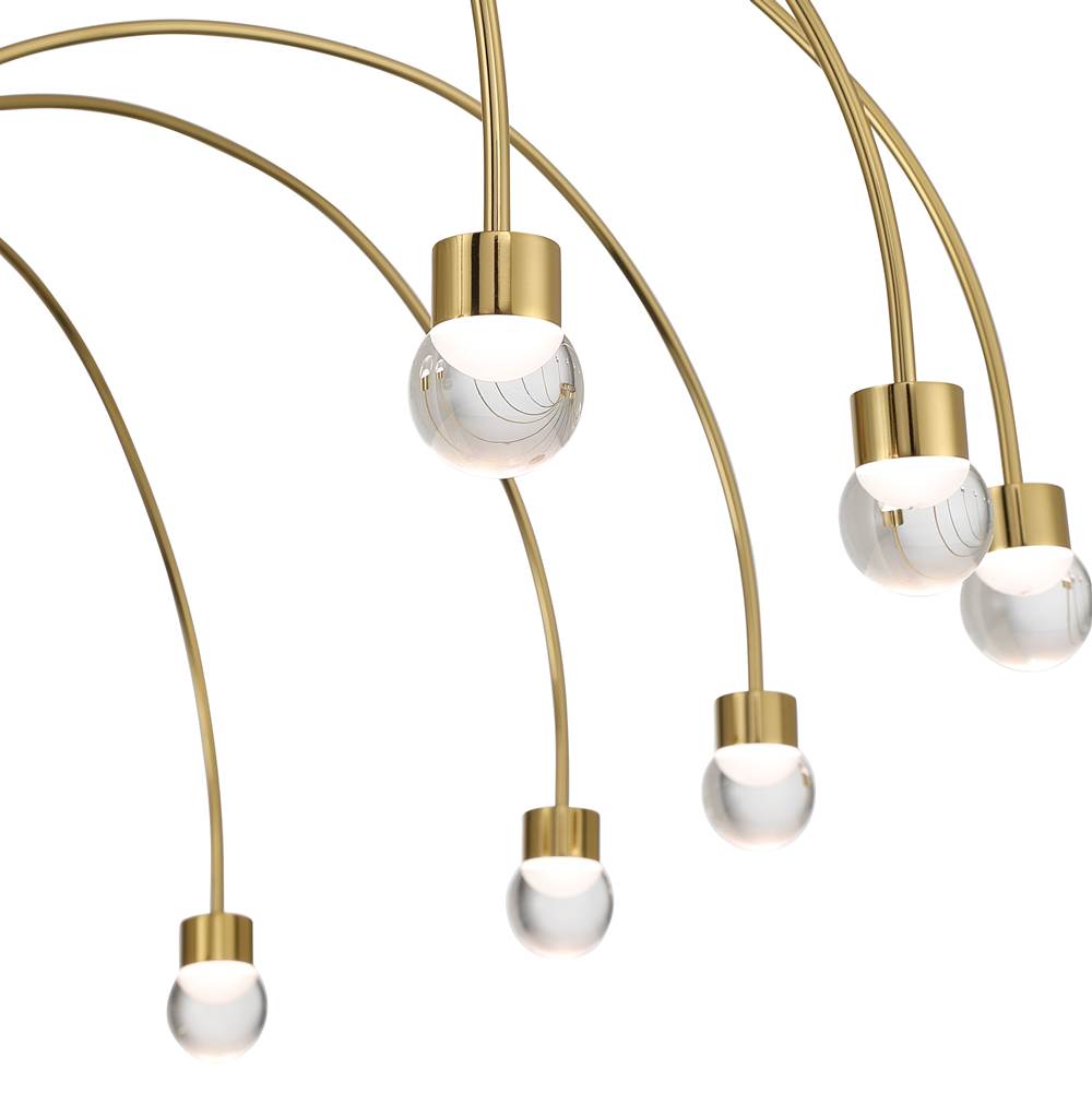 Golden Lighting 1573-16 TG-A Titanium Gold Yep By Golden Lighting Vario Integrated Led 16 Light Chandelier In Titanium Gold With Globe Diffusers Image 4