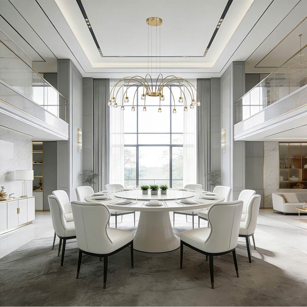Golden Lighting 1573-16 TG-A Titanium Gold Yep By Golden Lighting Vario Integrated Led 16 Light Chandelier In Titanium Gold With Globe Diffusers Image 3