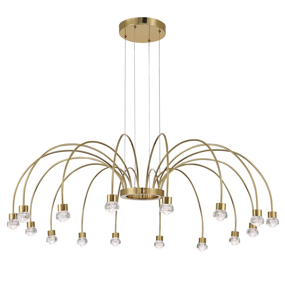 Golden Lighting 1573-16 TG-B Titanium Gold Yep By Golden Lighting Vario Integrated Led 16 Light Chandelier In Titanium Gold With Rose Diffusers Image 1