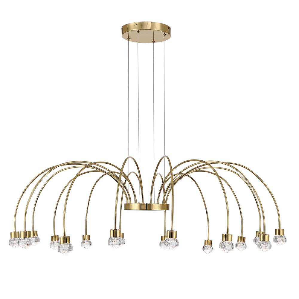 Golden Lighting 1573-16 TG-B Titanium Gold Yep By Golden Lighting Vario Integrated Led 16 Light Chandelier In Titanium Gold With Rose Diffusers Image 5