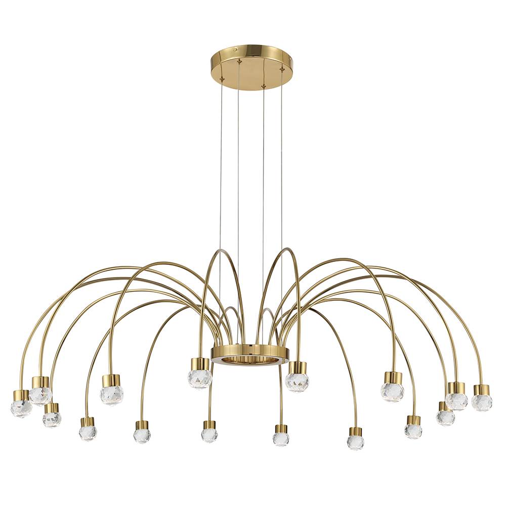 Golden Lighting 1573-16 TG-C Titanium Gold Yep By Golden Lighting Vario Integrated Led 16 Light Chandelier In Titanium Gold With Crystal Diffusers Image 1