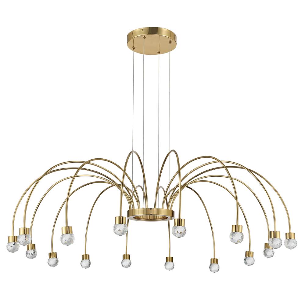 Golden Lighting Vario Yep By Golden Lighting Vario Integrated Led 16 Light Chandelier In Titanium Gold With Crystal Diffusers