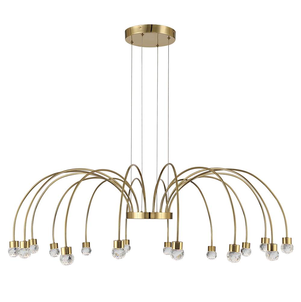 Golden Lighting 1573-16 TG-C Titanium Gold Yep By Golden Lighting Vario Integrated Led 16 Light Chandelier In Titanium Gold With Crystal Diffusers Image 5