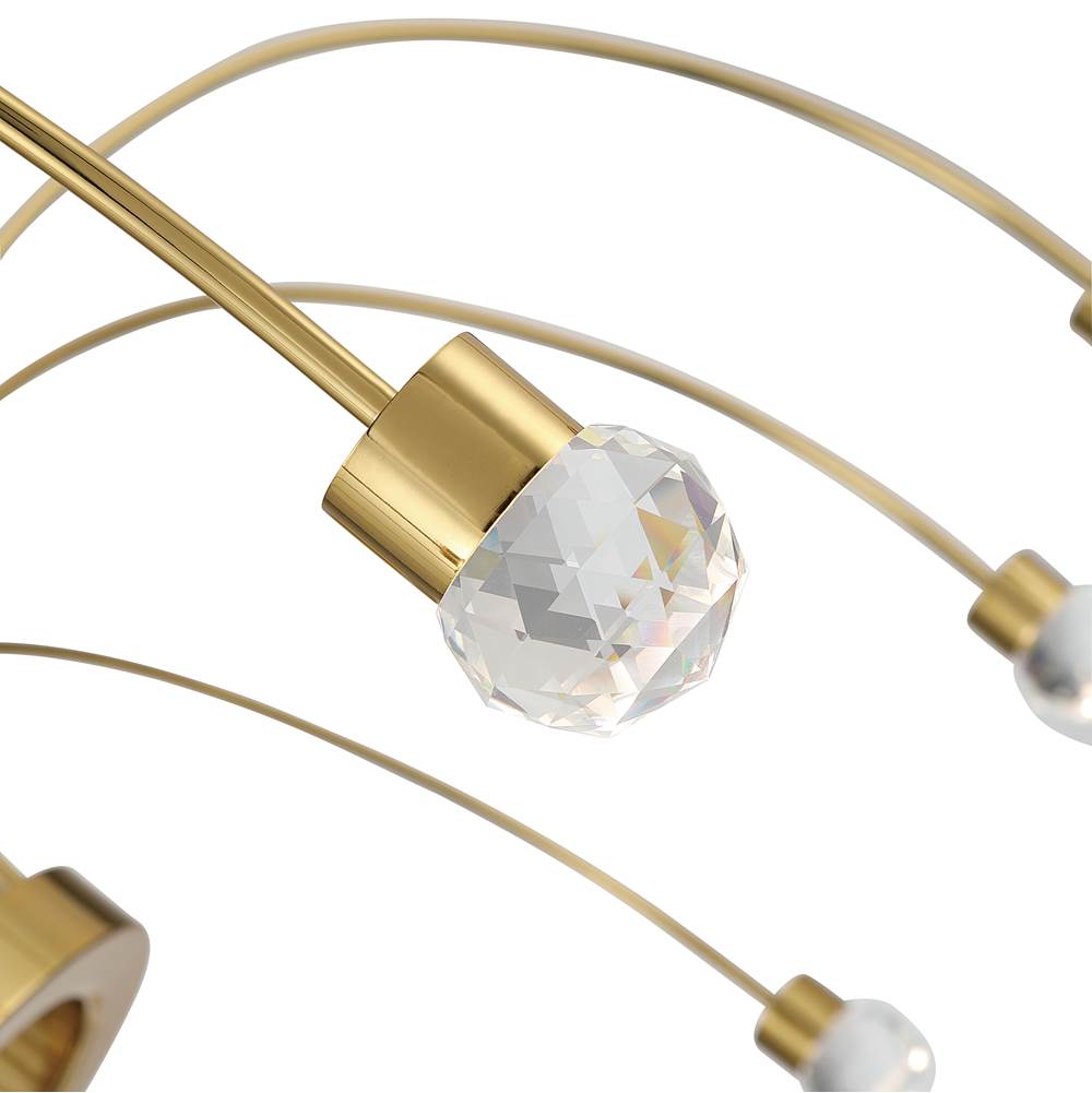 Golden Lighting 1573-16 TG-C Titanium Gold Yep By Golden Lighting Vario Integrated Led 16 Light Chandelier In Titanium Gold With Crystal Diffusers Image 4