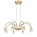 Golden Lighting 1573-8 TG-A Titanium Gold Yep By Golden Lighting Vario Integrated Led 8 Light Chandelier In Titanium Gold With Globe Diffusers Image 1