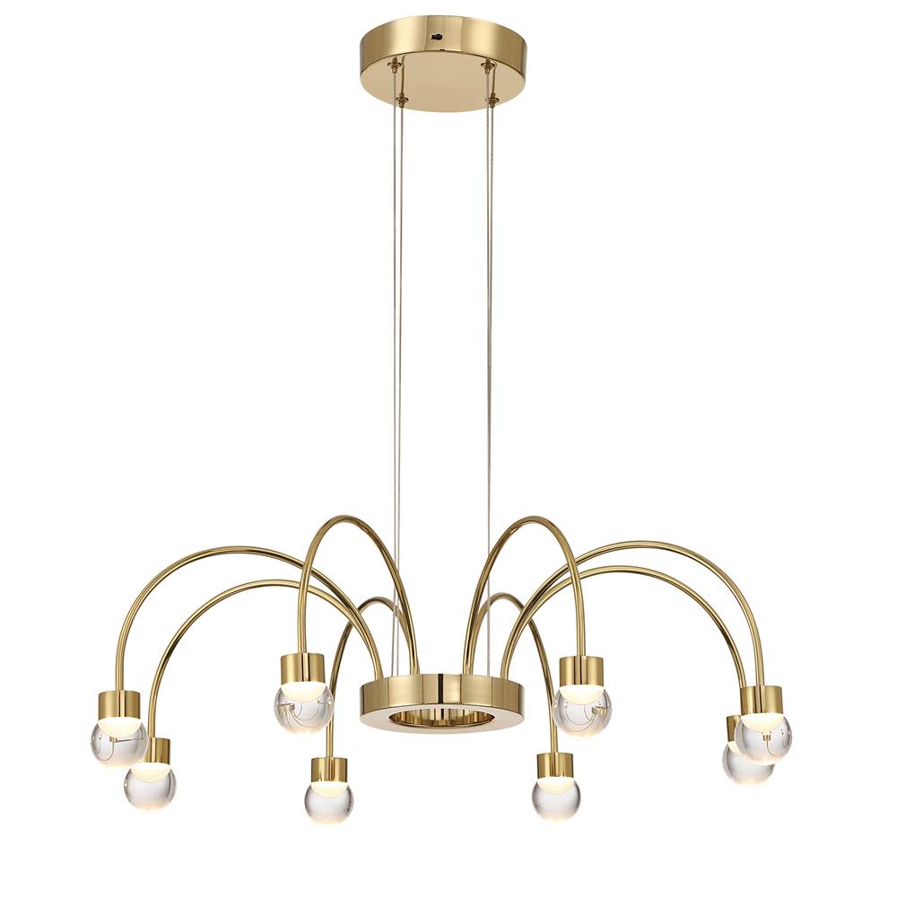 Golden Lighting 1573-8 TG-A Titanium Gold Yep By Golden Lighting Vario Integrated Led 8 Light Chandelier In Titanium Gold With Globe Diffusers Image 1
