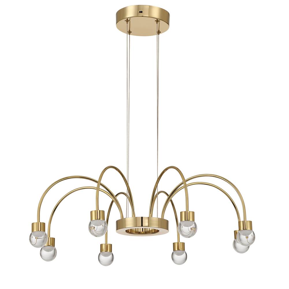 Golden Lighting Vario Yep By Golden Lighting Vario Integrated Led 8 Light Chandelier In Titanium Gold With Globe Diffusers