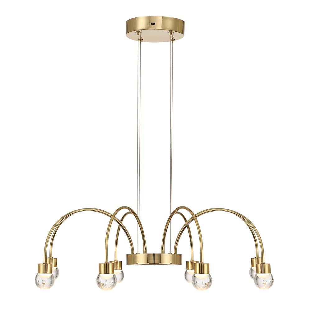 Golden Lighting 1573-8 TG-A Titanium Gold Yep By Golden Lighting Vario Integrated Led 8 Light Chandelier In Titanium Gold With Globe Diffusers Image 5
