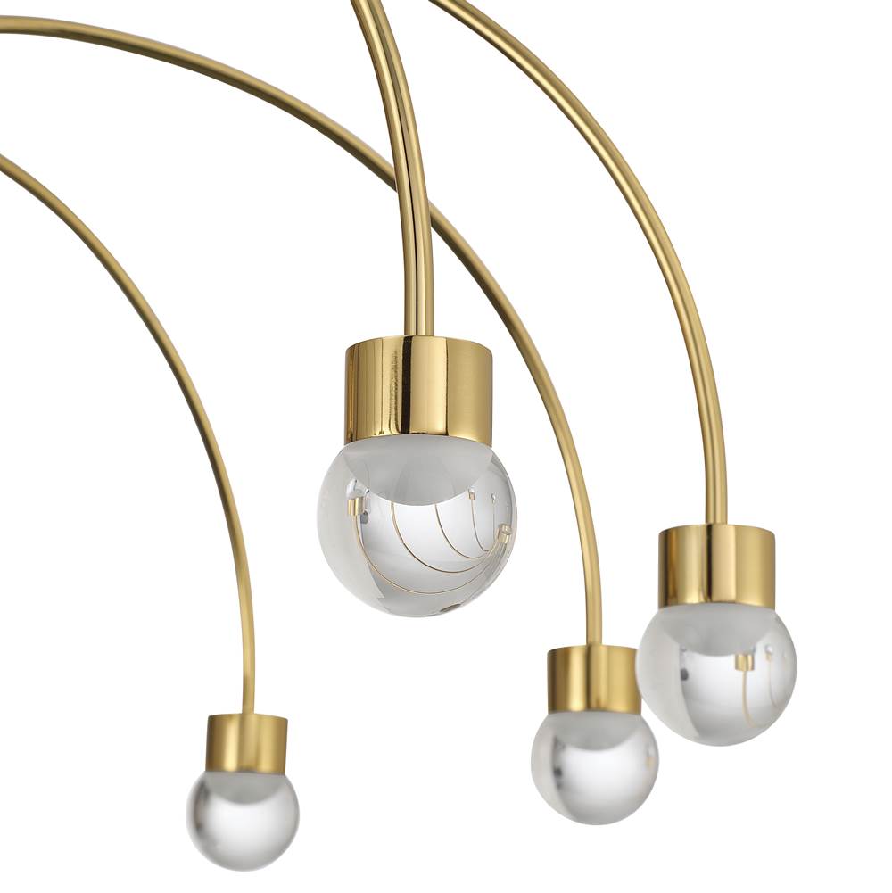 Golden Lighting 1573-8 TG-A Titanium Gold Yep By Golden Lighting Vario Integrated Led 8 Light Chandelier In Titanium Gold With Globe Diffusers Image 4