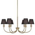 Golden Lighting 1622-6 BCB-EHB Brushed Champagne Brass Yep By Golden Lighting Cambira 6-light Chandelier In Brushed Champagne Brass With Empire Hardback  Shade Image 1