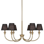 Golden Lighting 1622-6 BCB-EHB Brushed Champagne Brass Yep By Golden Lighting Cambira 6-light Chandelier In Brushed Champagne Brass With Empire Hardback  Shade Image 1