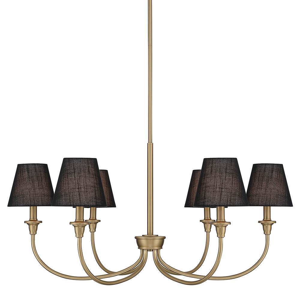 Golden Lighting 1622-6 BCB-EHB Brushed Champagne Brass Yep By Golden Lighting Cambira 6-light Chandelier In Brushed Champagne Brass With Empire Hardback  Shade Image 1