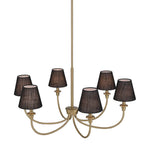 Golden Lighting 1622-6 BCB-EHB Brushed Champagne Brass Yep By Golden Lighting Cambira 6-light Chandelier In Brushed Champagne Brass With Empire Hardback  Shade Image 4