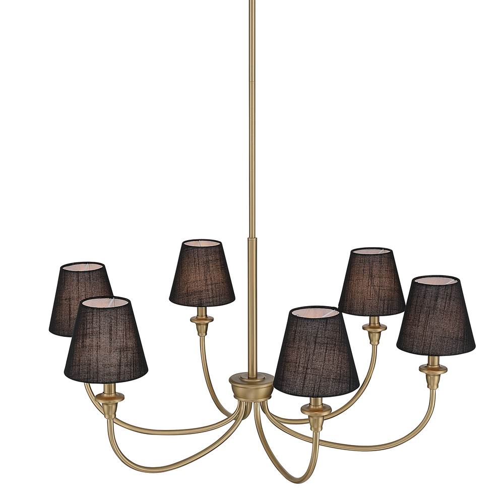Golden Lighting 1622-6 BCB-EHB Brushed Champagne Brass Yep By Golden Lighting Cambira 6-light Chandelier In Brushed Champagne Brass With Empire Hardback  Shade Image 4