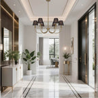 Golden Lighting 1622-6 BCB-EHB Brushed Champagne Brass Yep By Golden Lighting Cambira 6-light Chandelier In Brushed Champagne Brass With Empire Hardback  Shade Image 2
