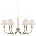 Golden Lighting 1622-6 BCB-EPW Brushed Champagne Brass Yep By Golden Lighting Cambira 6-light Chandelier In Brushed Champagne Brass With Empire Pleated White Shade Image 1
