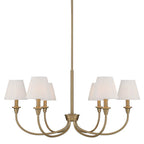 Golden Lighting 1622-6 BCB-EPW Brushed Champagne Brass Yep By Golden Lighting Cambira 6-light Chandelier In Brushed Champagne Brass With Empire Pleated White Shade Image 1