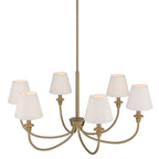 Golden Lighting 1622-6 BCB-EPW Brushed Champagne Brass Yep By Golden Lighting Cambira 6-light Chandelier In Brushed Champagne Brass With Empire Pleated White Shade Image 4