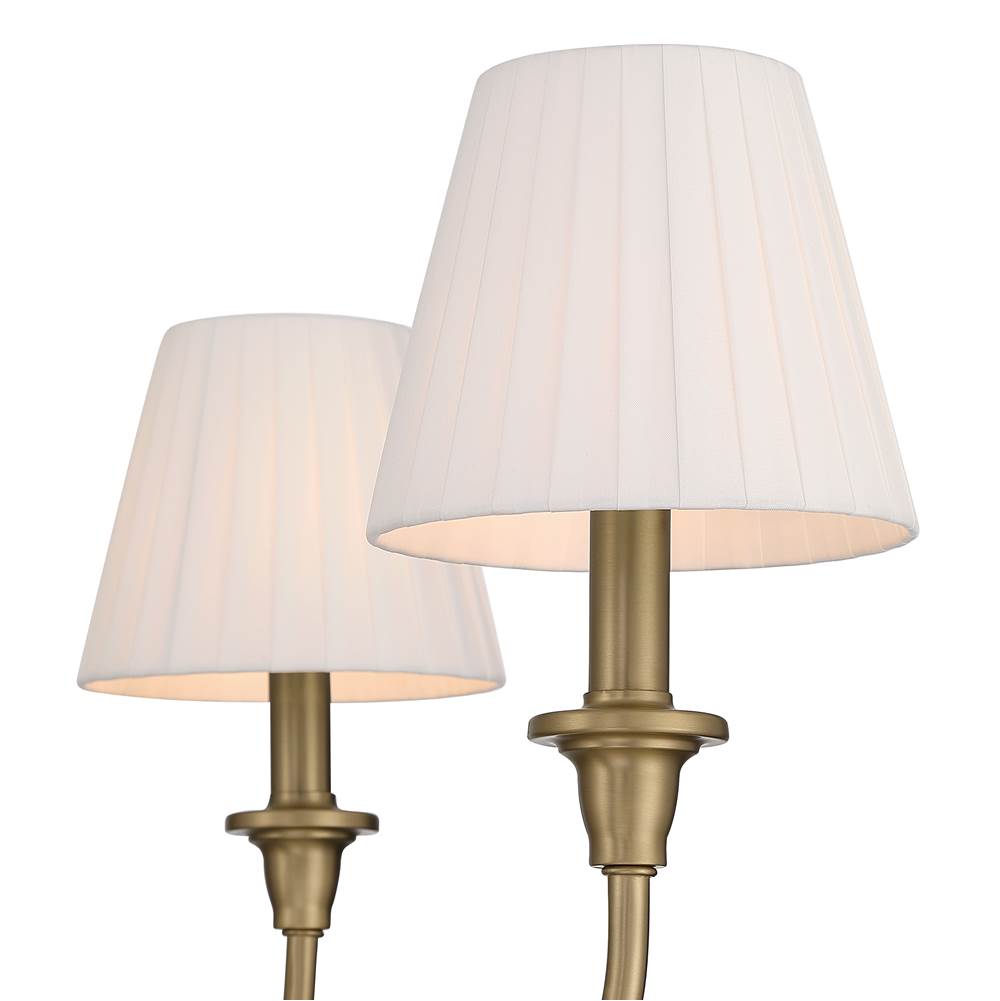 Golden Lighting 1622-6 BCB-EPW Brushed Champagne Brass Yep By Golden Lighting Cambira 6-light Chandelier In Brushed Champagne Brass With Empire Pleated White Shade Image 3