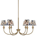 Golden Lighting 1622-6 BCB-HGB Brushed Champagne Brass Yep By Golden Lighting Cambira 6-light Chandelier In Brushed Champagne Brass With Hand Gathered Blue Poppy Shade Image 1