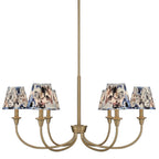 Golden Lighting 1622-6 BCB-HGB Brushed Champagne Brass Yep By Golden Lighting Cambira 6-light Chandelier In Brushed Champagne Brass With Hand Gathered Blue Poppy Shade Image 1