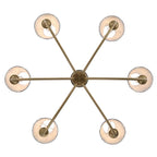 Golden Lighting 1622-6 BCB-HGB Brushed Champagne Brass Yep By Golden Lighting Cambira 6-light Chandelier In Brushed Champagne Brass With Hand Gathered Blue Poppy Shade Image 5