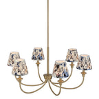Golden Lighting 1622-6 BCB-HGB Brushed Champagne Brass Yep By Golden Lighting Cambira 6-light Chandelier In Brushed Champagne Brass With Hand Gathered Blue Poppy Shade Image 4