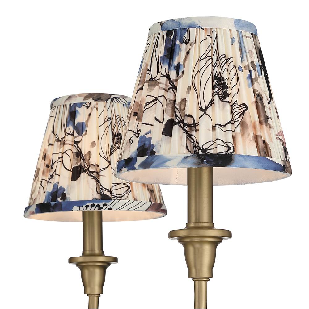 Golden Lighting 1622-6 BCB-HGB Brushed Champagne Brass Yep By Golden Lighting Cambira 6-light Chandelier In Brushed Champagne Brass With Hand Gathered Blue Poppy Shade Image 3