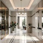 Golden Lighting 1622-6 BCB-HGB Brushed Champagne Brass Yep By Golden Lighting Cambira 6-light Chandelier In Brushed Champagne Brass With Hand Gathered Blue Poppy Shade Image 2