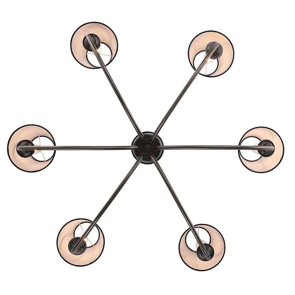 Golden Lighting 1622-6 ORB-EHB Oil Rubbed Bronze Yep By Golden Lighting Cambira 6-light Chandelier In Oil Rubbed Bronze With Empire Hardback  Shade Image 5
