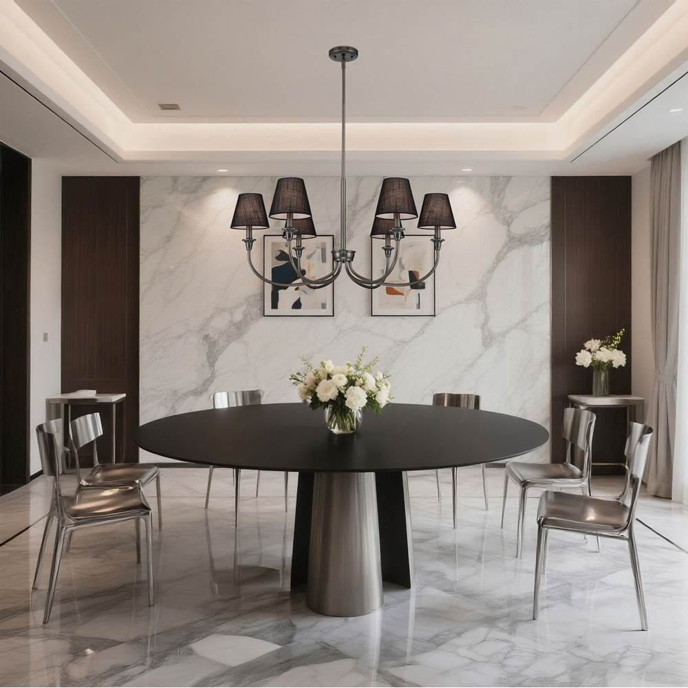 Golden Lighting 1622-6 ORB-EHB Oil Rubbed Bronze Yep By Golden Lighting Cambira 6-light Chandelier In Oil Rubbed Bronze With Empire Hardback  Shade Image 2