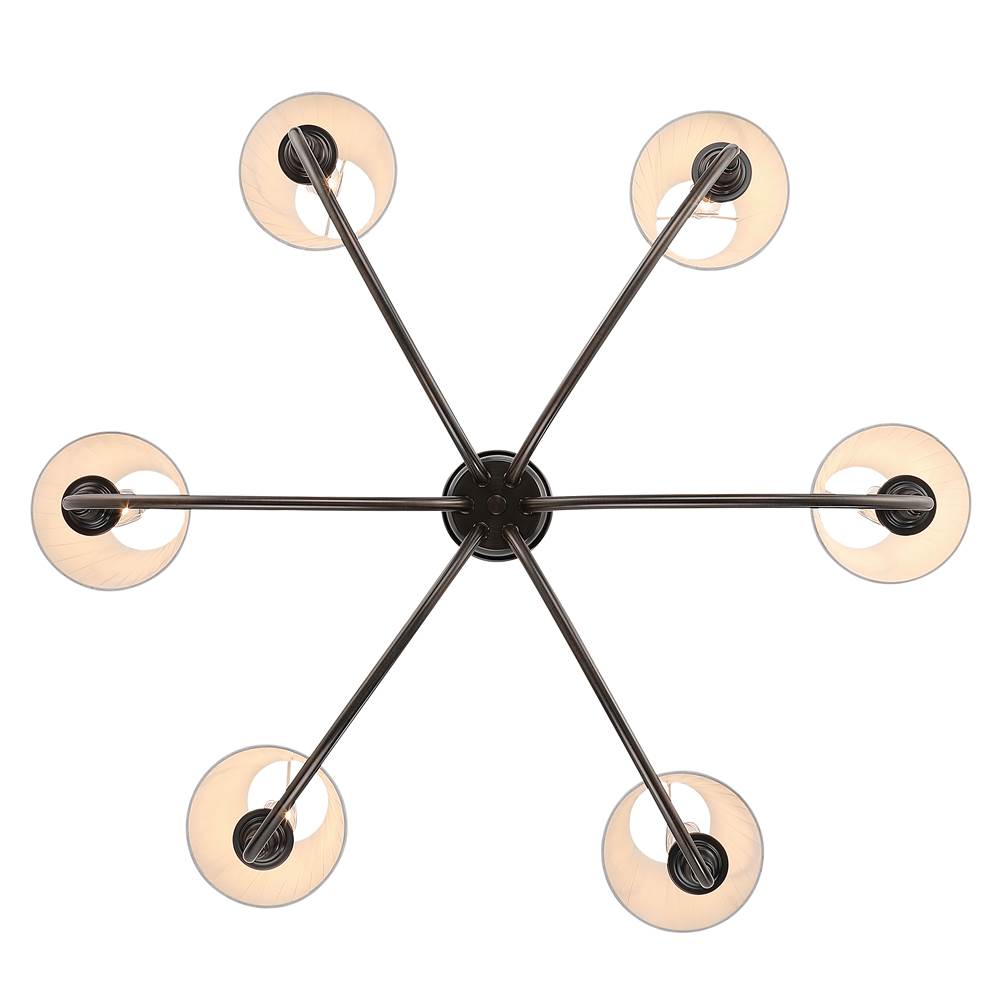 Golden Lighting 1622-6 ORB-EPW Oil Rubbed Bronze Yep By Golden Lighting Cambira 6-light Chandelier In Oil Rubbed Bronze With Empire Pleated White Shade Image 5
