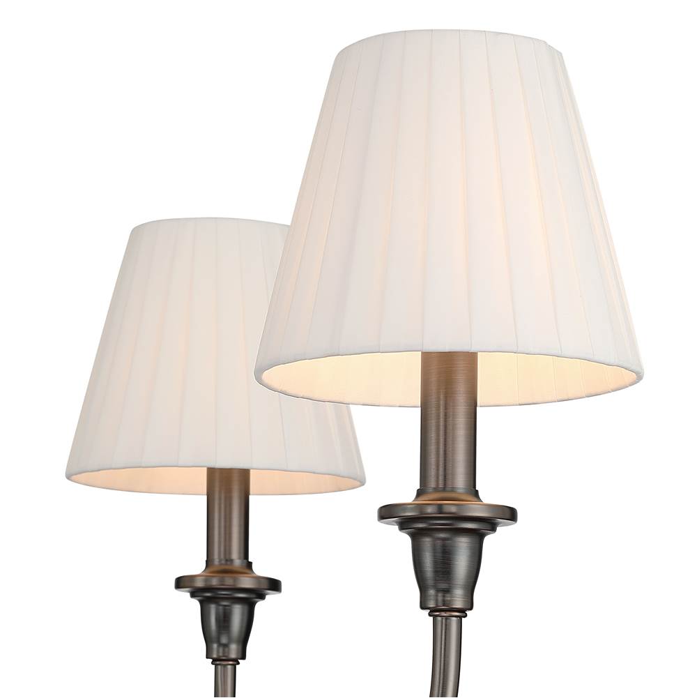 Golden Lighting 1622-6 ORB-EPW Oil Rubbed Bronze Yep By Golden Lighting Cambira 6-light Chandelier In Oil Rubbed Bronze With Empire Pleated White Shade Image 3