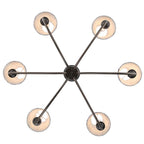 Golden Lighting 1622-6 ORB-HGB Oil Rubbed Bronze Yep By Golden Lighting Cambira 6-light Chandelier In Oil Rubbed Bronze With Hand Gathered Blue Poppy Shade Image 5