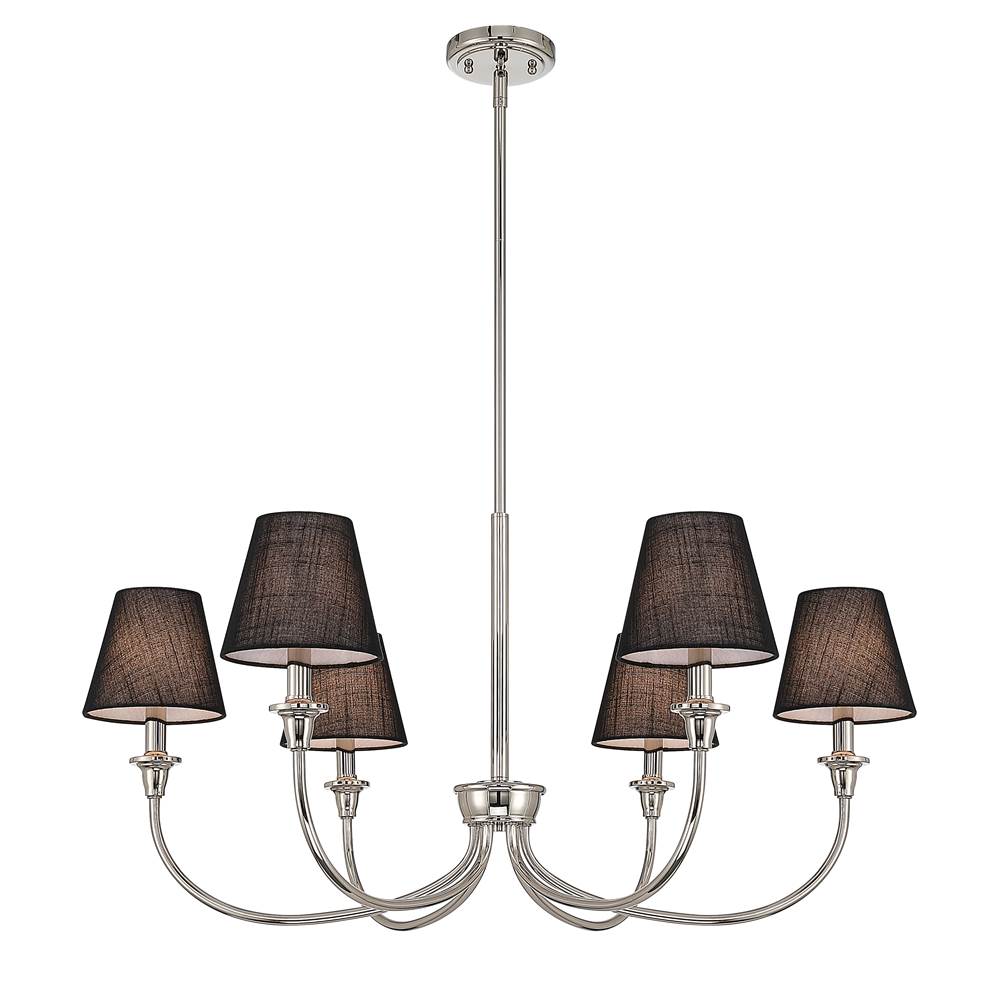 Golden Lighting Cambria Yep By Golden Lighting Cambira 6-light Chandelier In Brushed Champagne Brass With Empire Hardback  Shade