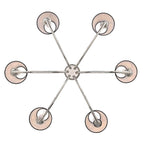 Golden Lighting 1622-6 PN-EHB Polished Nickel Yep By Golden Lighting Cambira 6-light Chandelier In Polished Nickel With Empire Hardback  Shade Image 5
