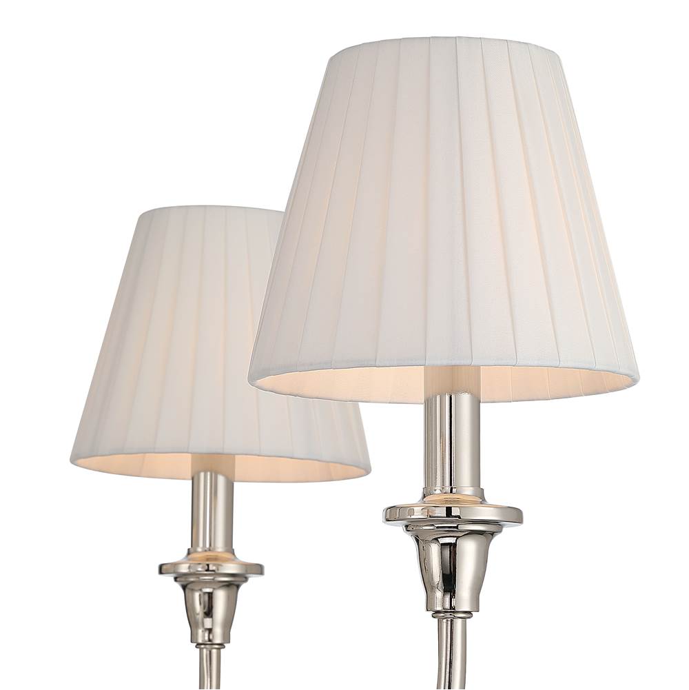 Golden Lighting 1622-6 PN-EPW Polished Nickel Yep By Golden Lighting Cambira 6-light Chandelier In Polished Nickel With Empire Pleated White Shade Image 3
