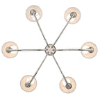 Golden Lighting 1622-6 PN-HGB Polished Nickel Yep By Golden Lighting Cambira 6-light Chandelier In Polished Nickel With Hand Gathered Blue Poppy Shade Image 5