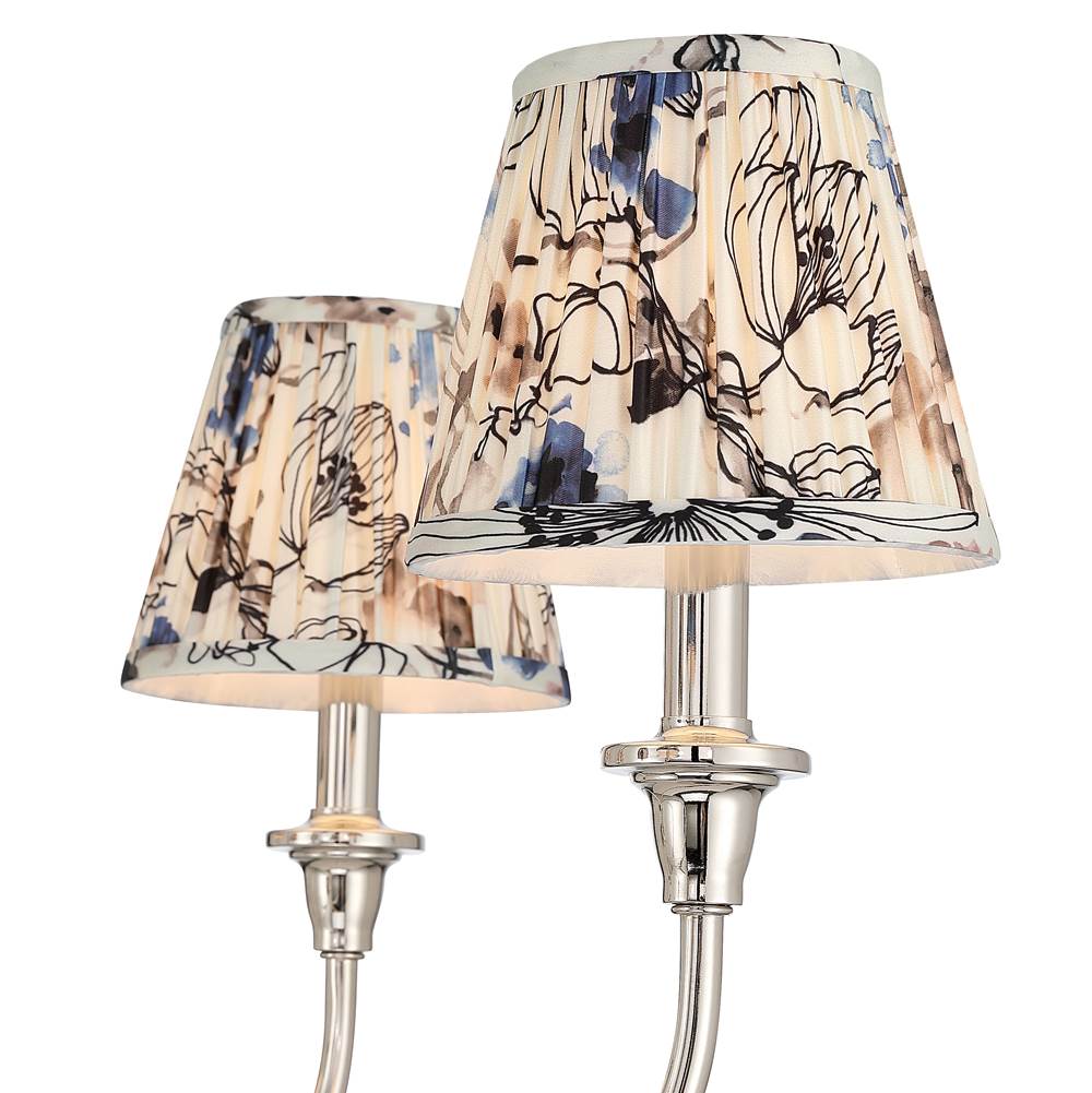 Golden Lighting 1622-6 PN-HGB Polished Nickel Yep By Golden Lighting Cambira 6-light Chandelier In Polished Nickel With Hand Gathered Blue Poppy Shade Image 3