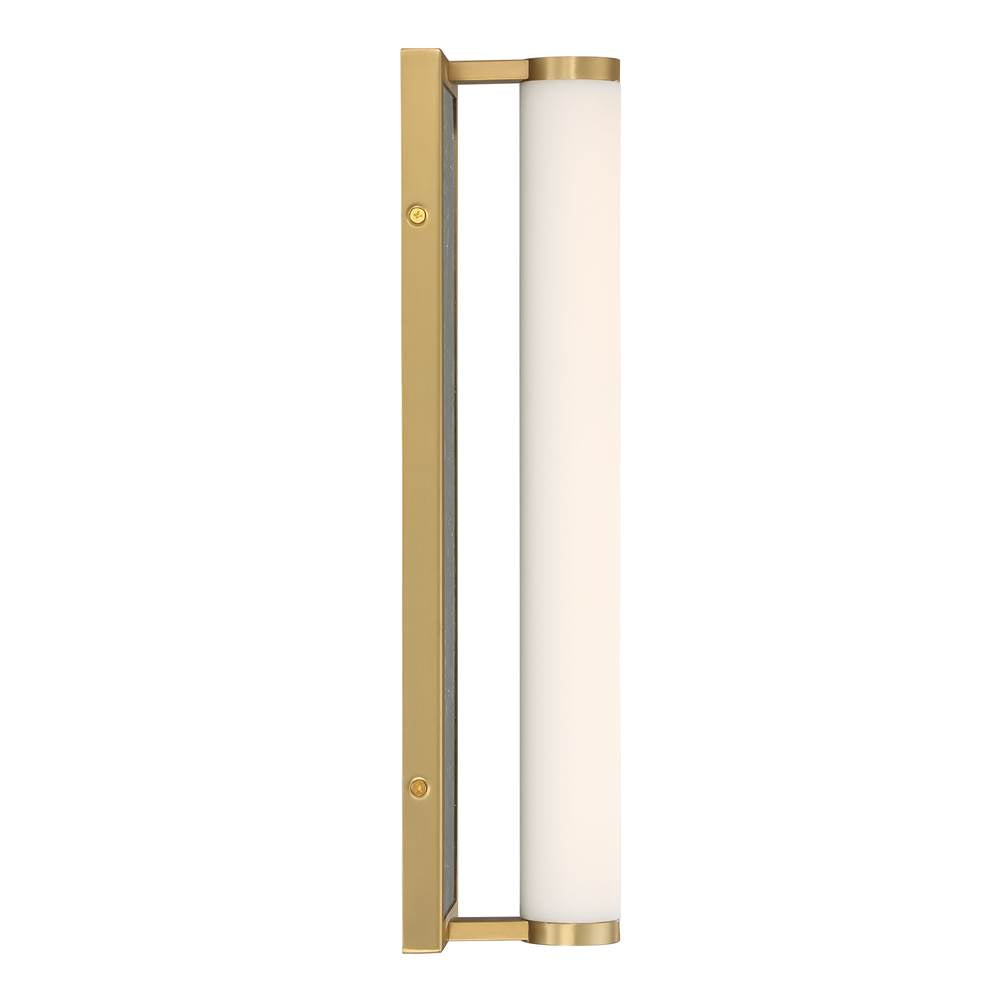 Golden Lighting 1672-BA18 BCB-PRG Brushed Champagne Brass Yep By Golden Lighting Stratum Integrated Led 18in Vanity In Brushed Champagne Brass With Persian Green Marble Image 6