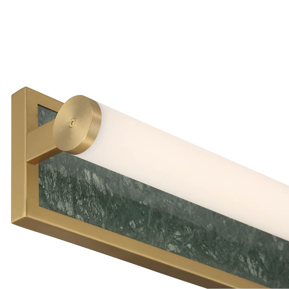 Golden Lighting 1672-BA18 BCB-PRG Brushed Champagne Brass Yep By Golden Lighting Stratum Integrated Led 18in Vanity In Brushed Champagne Brass With Persian Green Marble Image 4