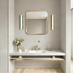Golden Lighting 1672-BA18 BCB-PRG Brushed Champagne Brass Yep By Golden Lighting Stratum Integrated Led 18in Vanity In Brushed Champagne Brass With Persian Green Marble Image 3