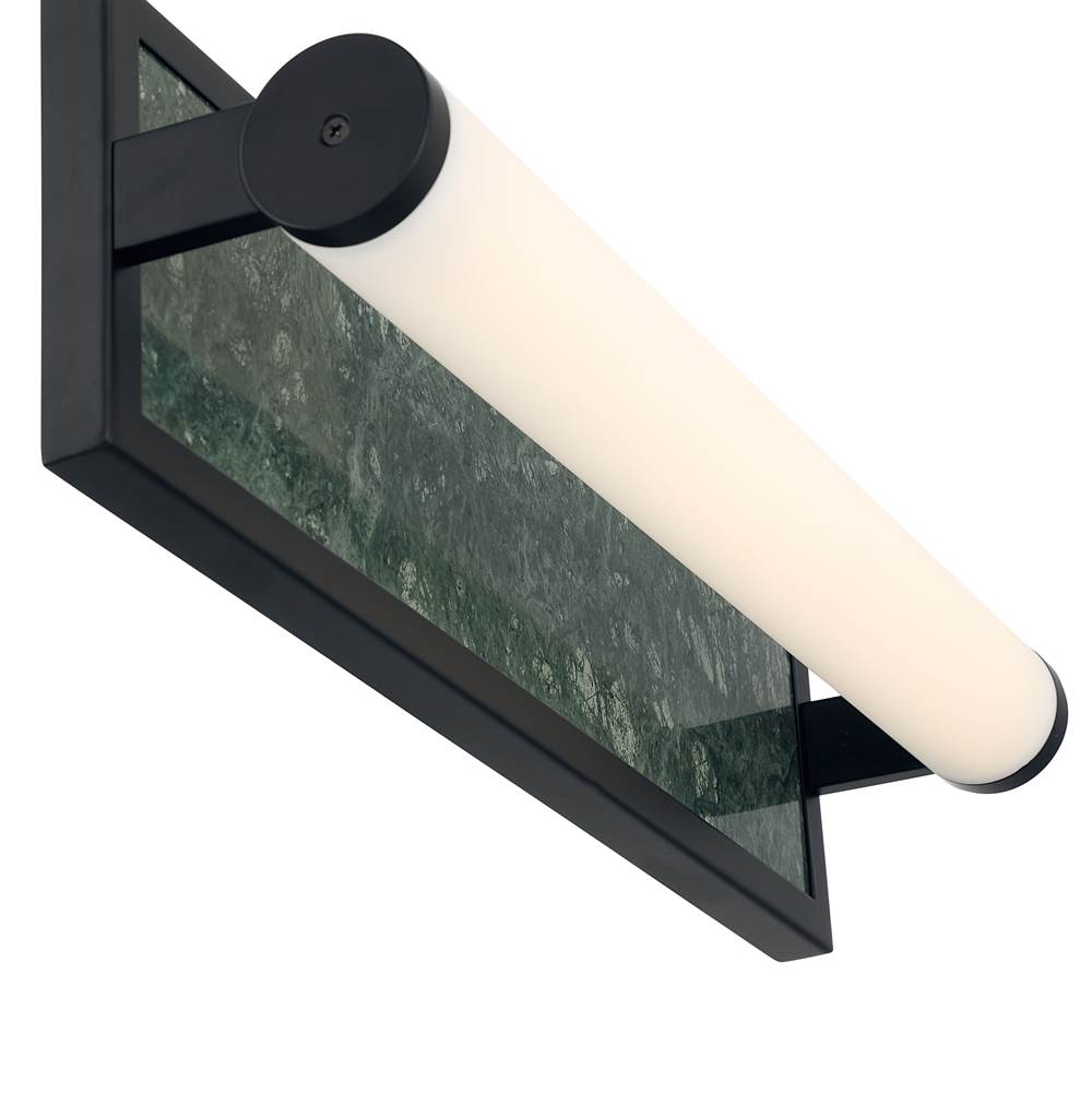 Golden Lighting 1672-BA18 BLK-PRG Matte Black Yep By Golden Lighting Stratum Integrated Led 18in Vanity In Matte Black With Persian Green Marble Image 4