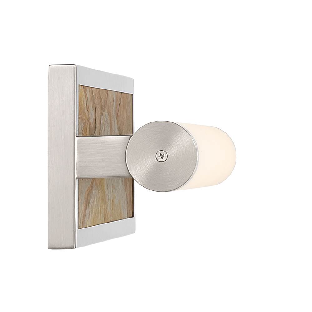 Golden Lighting 1672-BA24 BN-MR Brushed Nickel Yep By Golden Lighting Stratum Integrated Led 24in Vanity In Brushed Nickel With Moon Rock Slate Image 5