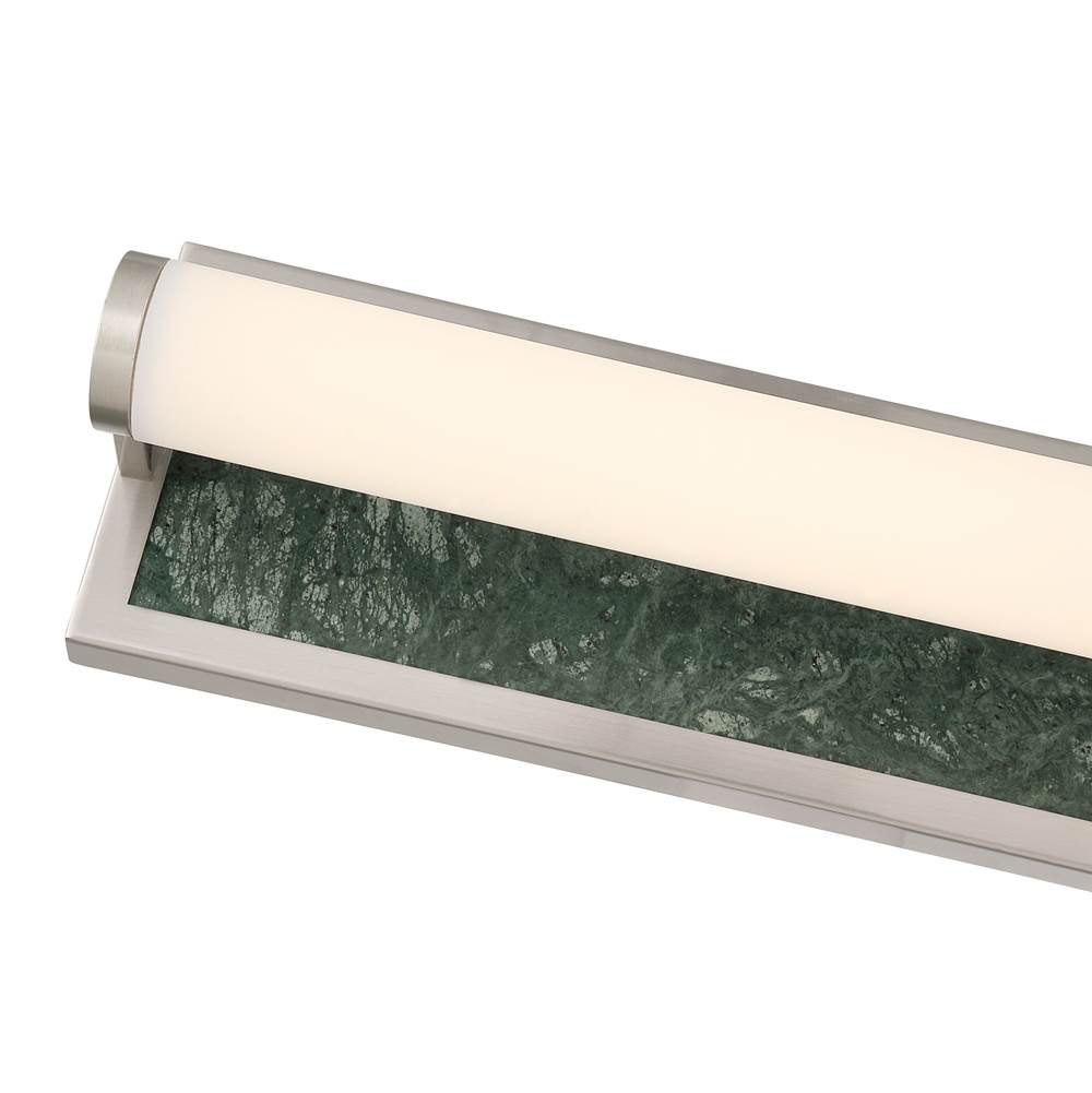 Golden Lighting 1672-BA18 BN-PRG Brushed Nickel Yep By Golden Lighting Stratum Integrated Led 18in Vanity In Brushed Nickel With Persian Green Marble Image 4