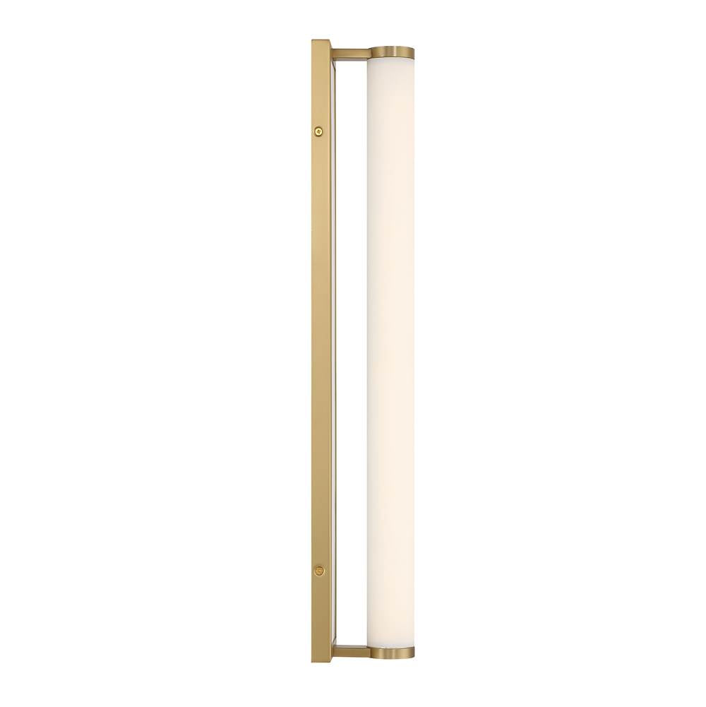 Golden Lighting 1672-BA24 BCB-JW Brushed Champagne Brass Yep By Golden Lighting Stratum Integrated Led 24in Vanity In Brushed Champagne Brass With Jazz White Marble Image 5