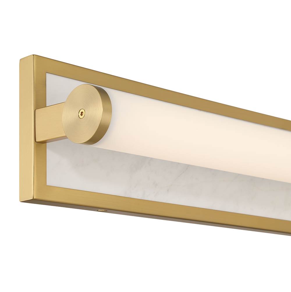 Golden Lighting 1672-BA24 BCB-JW Brushed Champagne Brass Yep By Golden Lighting Stratum Integrated Led 24in Vanity In Brushed Champagne Brass With Jazz White Marble Image 4